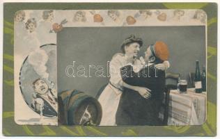 1901 Couple in love, drunk man (EK)
