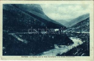 Gorizia, Görz; LIsonzo con la linea ferroviaria e la strada Provinciale / railway line (EK)