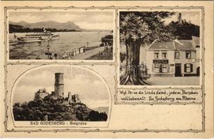 Bad Godesberg, Burgruine, Gasthof / steamship, castle ruins, inn, hotel. Art Nouveau (cut)