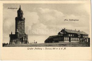 Großer Feldberg, Grosser Feldberg im Taunus; Feldbergturm, Altes Feldberghaus / lookout tower, tourist house (cut)