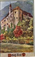 Merano, Meran (Südtirol); Schloss Tirol / castle. Deutsche Schulverein (cut)