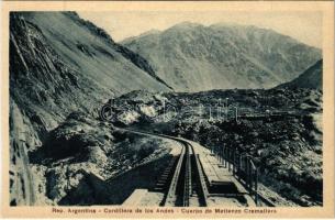 Cordillera de los Andes, Cuerpo de Matienzo Cremallera / Andes mountains, Transandine Railway line (cut)