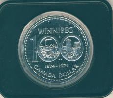Kanada 1974. 1$ Ag "100 éves Winnipeg" T:P Eredeti díszdobozban!