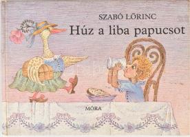 Szabó Lőrinc: Húz a liba papucsot. Gaál Éva rajzaival. Iciri-Piciri Könyvek. Bp.,1987,Móra. Kiadói kartonált papírkötés, a gerincen kis sérüléssel.