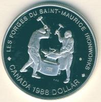 Kanada 1988. 1$ Ag "St. Maurice Vasművek" T:PP Eredeti díszdobozban, tanúsítvánnyal!