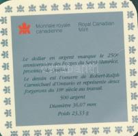 Kanada 1988. 1$ Ag "St. Maurice Vasművek" T:PP Eredeti díszdobozban, tanúsítvánnyal!