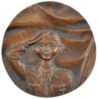~1970-1980. A Kisdobosok és Úttörők körében végzett kiemelkedő mozgalmi munkáért - Orosháza kétoldalas bronz emlékérem (89mm) T:1-