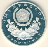 Dél-Korea 1987. 5000W Ag "Olimpia-Chegi-Kicking" T:PP