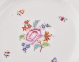 Herendi virágmintás süteményes tányér, 6db, kézzel festett porcelán, jelzett, kis kopásnyomokkal, d:...