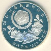 Dél-Korea 1987. 5000W Ag "Szöuli olimpia - lányok hintán" T:PP