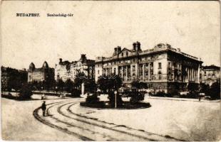 1927 Budapest V. Szabadság tér, villamos. Vasúti levelezőlapárusítás 41. (Rb)