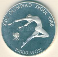 Dél-Korea 1988. 10.000W Ag "Olimpia-gimnasztika" T:PP