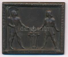 1948. MOSZK SE (Magyar Országos Szövetkezeti Központ SE) egyoldalas bronz díjplakett, hátoldalán 5000m II. gravírozással (55x46mm) T:2