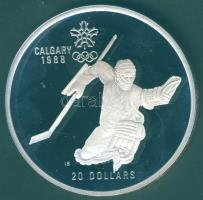 Kanada 1986. 20$ Ag "Téli olimpia-jégkorong" T:PP