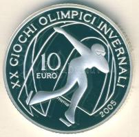 Olaszország 2005. 10€ Ag "Téli olimpia-gyorskorcsolya" T:PP Csak 40.000db!