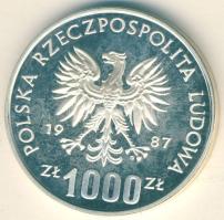 Lengyelország 1987. 1000Zl próba! "Téli olimpia-terep sí" T:PP Csak 500db! RR!! Tanúsítvánnyal!
