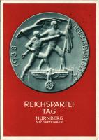 1938 Reichsparteitag Nürnberg. Festpostkarte / Nuremberg Rally. NSDAP German Nazi Party propaganda, swastika s: R. K. + Reichsparteitag der NSDAP Nürnberg 8. 9. 1938 So. Stpl. (EK)