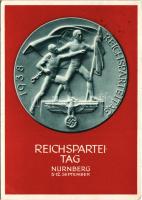 1938 Reichsparteitag Nürnberg. Festpostkarte / Nuremberg Rally. NSDAP German Nazi Party propaganda, swastika s: R. K. + "Reichsparteitag der NSDAP Nürnberg 8. 9. 1938" So. Stpl. (EK)