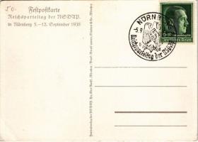 1938 Reichsparteitag Nürnberg. Festpostkarte / Nuremberg Rally. NSDAP German Nazi Party propaganda, ...