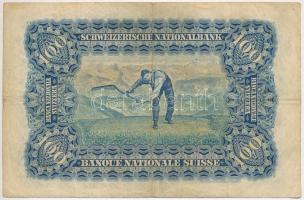 Svájc 1926. 100Fr "4U 099593" T:III Switzerland 1926. 100 Franken "4U 099593" C:...