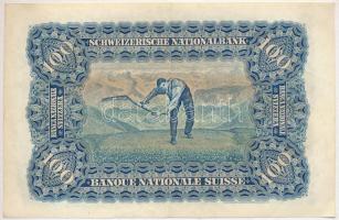 Svájc 1927. 100Fr "5T 022149" T:II- Switzerland 1927. 100 Franken "5T 022149" C:...
