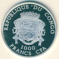 Kongó 2007. 1000Fr Ag "Trafalgari csata, hajó" T:PP