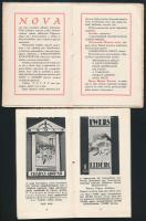1924-1925 Nova Irodalmi Intézet 2 db reklám prospektusa, egyiikben art deco könyborítókkal, 13,5x9 é...