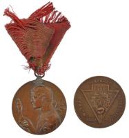 ~1910. MTE kétoldalas bronz díjérem erősen sérült mellszalagon (40mm) + 1938. Munkás Testedző Egyesület - MTE 1908-1938 kétoldalas bronz díjérem (38mm) T:2