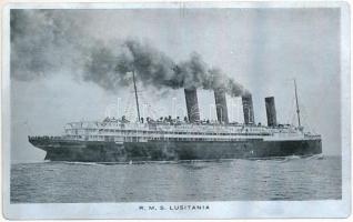 RMS Lusitania - Cunard Line. Metal plate postcard / fémlemez képeslap