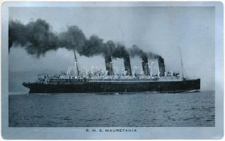 RMS Mauretania - Cunard Line. Metal plate postcard / fémlemez képeslap