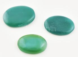 Csiszolt zöld onyx cabochon kő 14,5 g 3 db