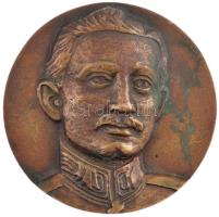 Bartos Endre (1930-) DN IV. Károly portréját ábrázoló, egyoldalas, öntött bronz plakett. Hátoldalon BARTOS jelzéssel (111mm) T:1-,2 patina