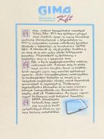 1994 Gima Befektetési és Kereskedelmi Kft., kézzel festett, cégismertető reklámterv, lap széle lyukasztott, 47×38 cm