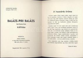 1984 Balázs-Piri Balázs karikaturista művész kiállítási meghívója