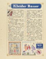 1994 Kleider Bauer, kézzel festett, cégismertető reklámterv, lap széle lyukasztott, 47×38 cm