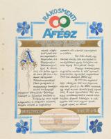 1994 Rákosmenti ÁFÉSZ, kézzel festett, cégismertető reklámterv, lap széle lyukasztott, 47×38 cm