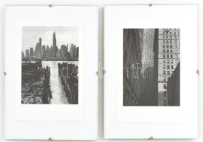 cca 2000 New York, 2 db Andreas Feininger fotóművész felvételeiről készült fotónyomat, üvegezett képkeretben, 18x13 cm (keret: 24x18 cm)