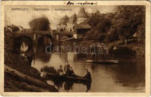 1927 Beregszász, Beregovo, Berehove; vízpart, híd, kaszinó / riverside, bridge, casino (EM)