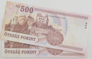 2007. 500Ft (2x) "EA" és "EB" betűjellel kezdődő sorszámokkal T:I,I- az egyiken ...