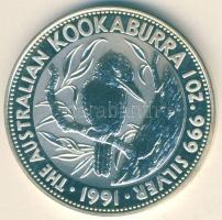 Ausztrália 1991. 5$ Ag "Kookaburra" 1 oz. T:PP