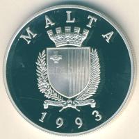 Málta 1993. 5L Ag "Labdarúgó VB" T:PP R!