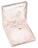 Ezüst (Ag) pudrié, jelzett, sérült, 6,5x6,5cm, bruttó: 79,4g