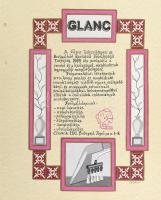 1995 Glanc Takarítóipari és Szolgáltató Kft., kézzel festett, cégismertető reklámterv, lap széle lyukasztott, 47×38 cm