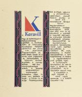 1993 Keravill, kézzel festett, cégismertető reklámterv, lap széle lyukasztott, 47×38 cm
