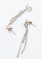 Ezüst(Ag) fülbevalópár, jelzett, h: 6 cm, nettó: 1,7 g