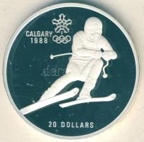 Kanada 1985. 20$ Ag "Téli olimpia-síelés" T:PP