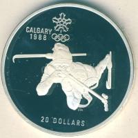 Kanada 1986. 20$ Ag "Téli olimpia-biatlon" T:PP