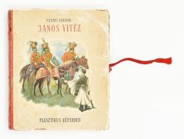 Petőfi Sándor: János vitéz. Plasztikus képekben, Róna Emy rajzaival. Bp., én., Offset Nyomda. Kihajtható térbeli képes mesekönyv. Kiadói félvászon-kötésben, kopott borítóval, sérült gerinccel, a táblákon szakadásokkal, sérülésekkel, az egyik madzag-hiányzik, megviselt állapotban.