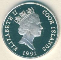 Cook-szigetek 1991. 5$ Ag "Labdarúgó VB" T:PP