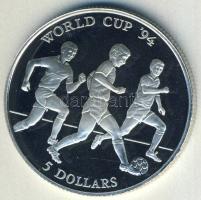 Cook-szigetek 1991. 5$ Ag "Labdarúgó VB" T:PP